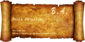 Buzi Arszlán névjegykártya